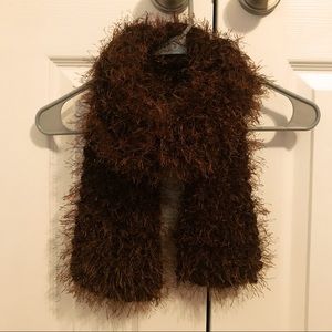 Handmade Fuzzy Brown Scarf